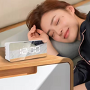 Digital LED Mirror Alarm Clock Modern Display With Time Temperature And Daily Use Convenience (Random Color)